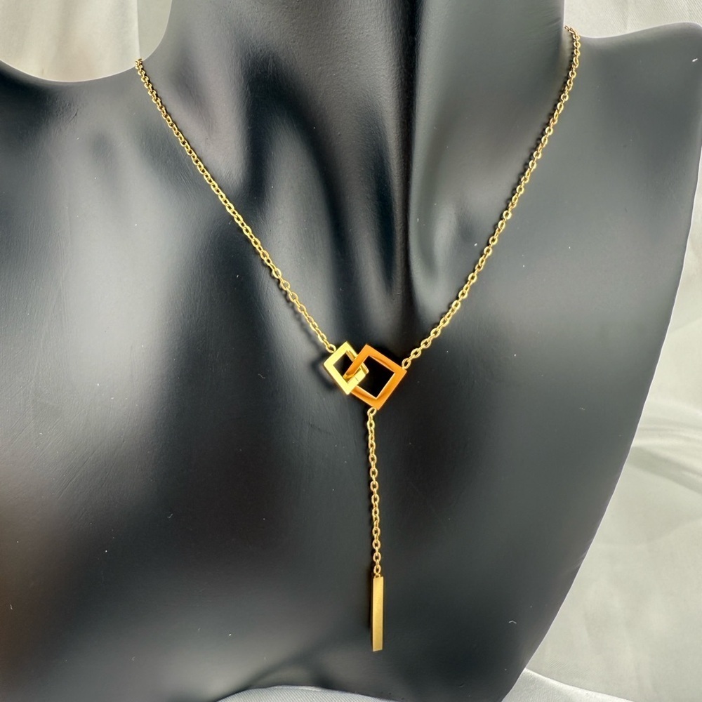 18k Gold Color Plated Geometric Necklace